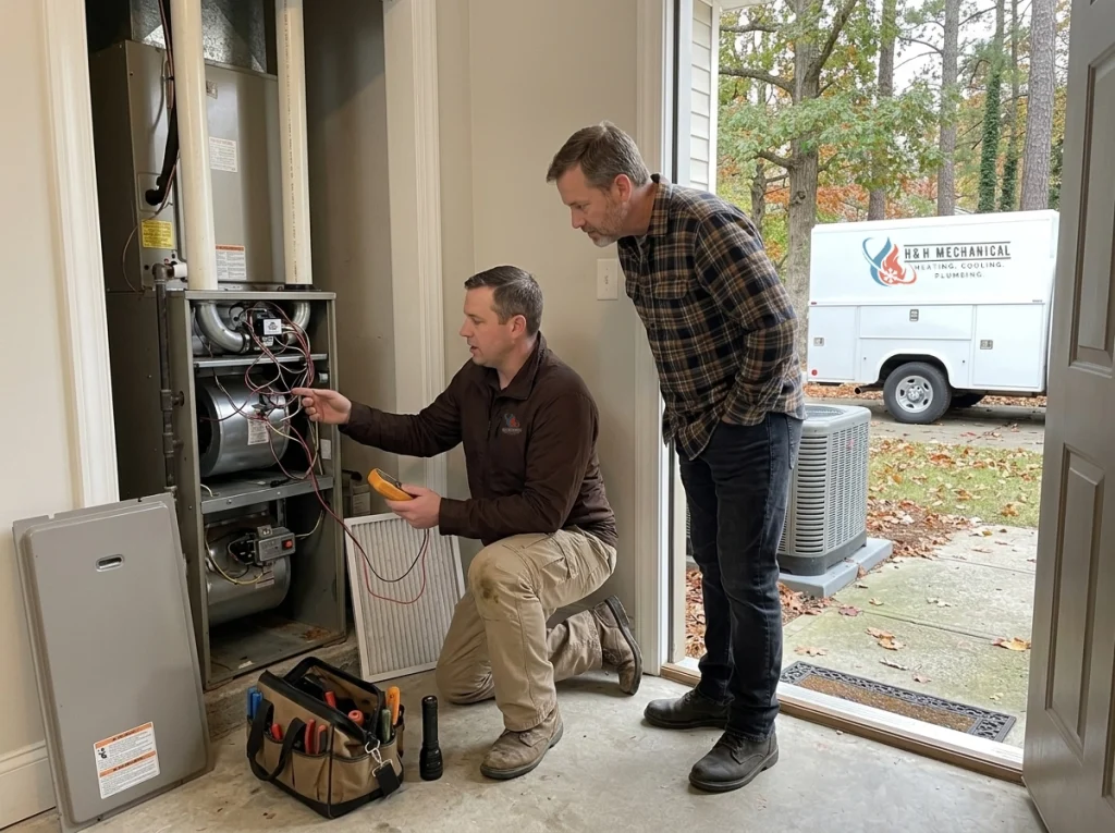 Georgia HVAC winter preparation for furnace heat pump thermostat and airflow